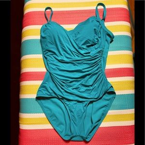 Jantzen Beautiful Turquoise Swimsuit S FREE SHIP